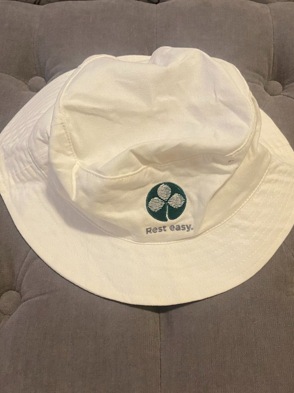 White and Green Rest Easy Fishing Hat. One size Fits Most. Like New Condition.